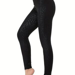 Black Leopard Print Women's Leggings